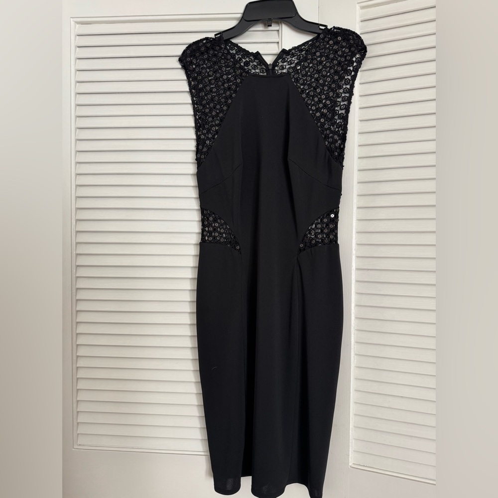Black Sexy Embellished Midi Sheath Dress